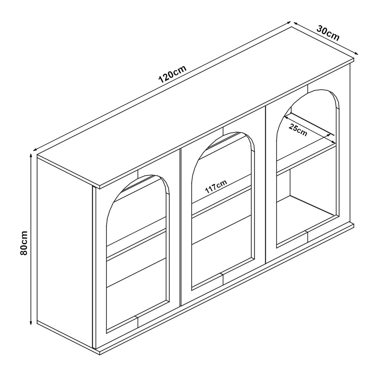 SIDEBOARD Trorhun - Grau, Holzwerkstoff (30/80/120cm) - [en.casa]