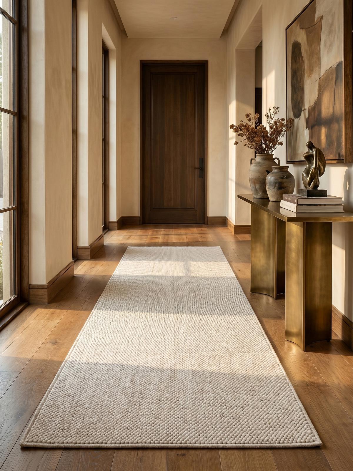 TEPPICH Flachgewebe LANGAU in Creme, meliert, 80 x 250 cm - Beige, Textil (250/80cm) - KADIMA DESIGN
