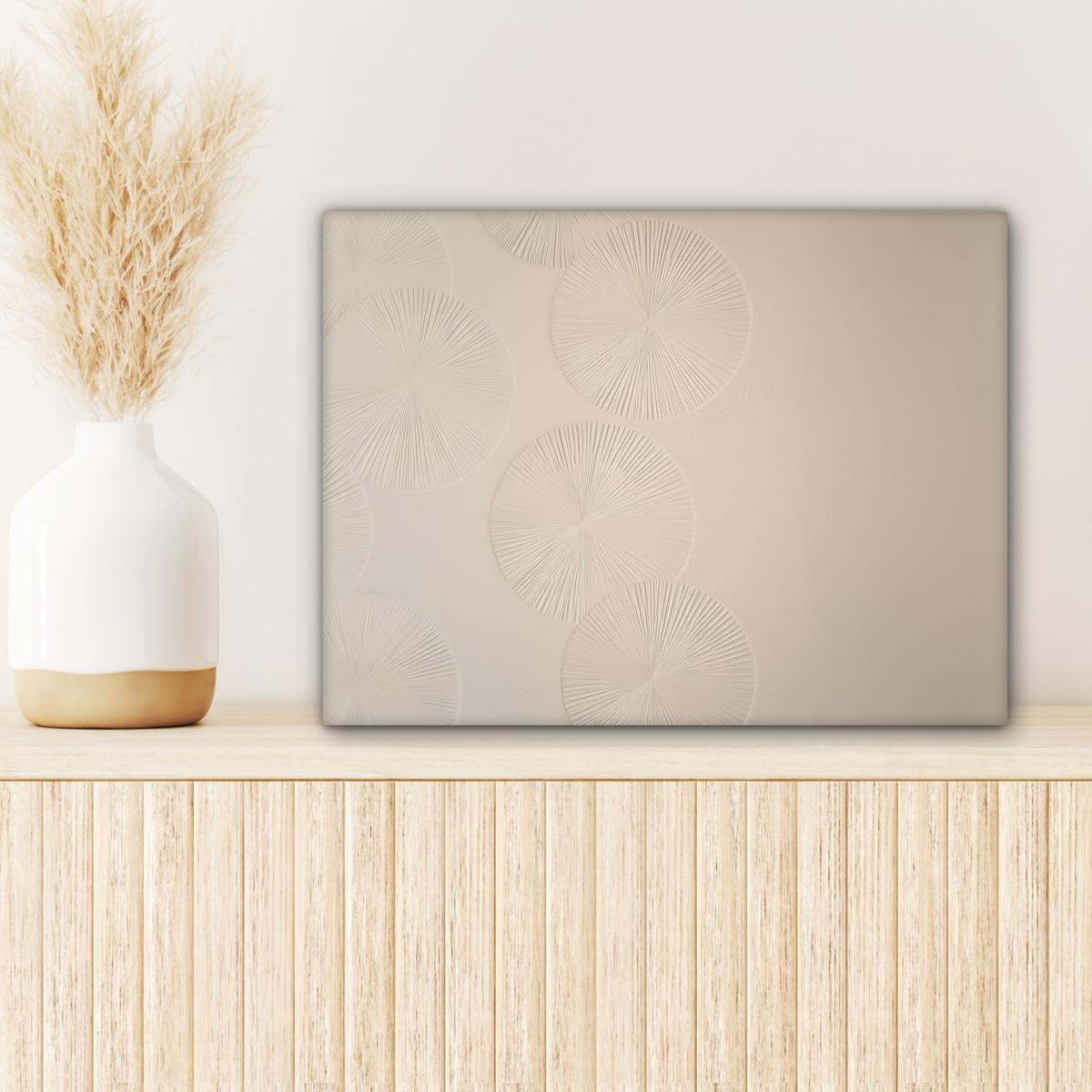 LEINWANDBILD Japandi - Beige - Modern Wandbild 40x30 cm - Ecru, Textil (40/30cm) - MuchoWow