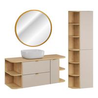 BADMÖBEL 120.4cm Azel 2er-Set Kaschmir - Beige, Holzwerkstoff (120.4/52/46cm) - Petits-meubles