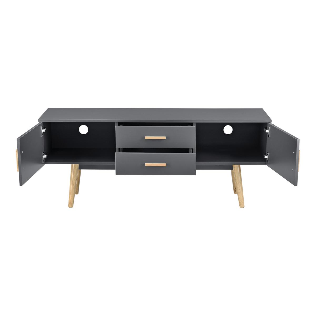 LOWBOARD Alavus - Dunkelgrau, Holz/Holzwerkstoff (140/56/40cm) - [en.casa]