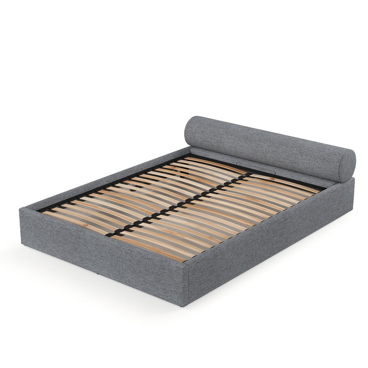 POLSTERBETT Solvo mit Stauraum 140/200 cm Grau im Neve Stoff - Schwarz/Naturfarben, Holz/Holzwerkstoff (140/200cm) - AltaBeds