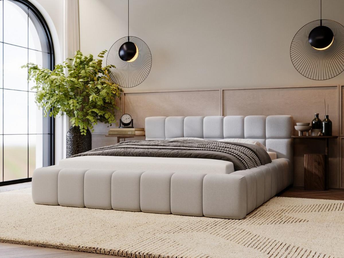 POLSTERBETT Alicante 180x200 Hellgrau - Hellgrau, Textil (180/200cm) - Graingold
