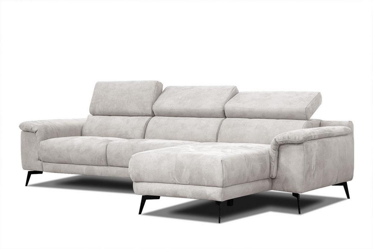 ECKSOFA FIERO 4-Sitzer, ecru - Ecru/Schwarz, Holzwerkstoff/Textil (288/170cm) - Wozimo