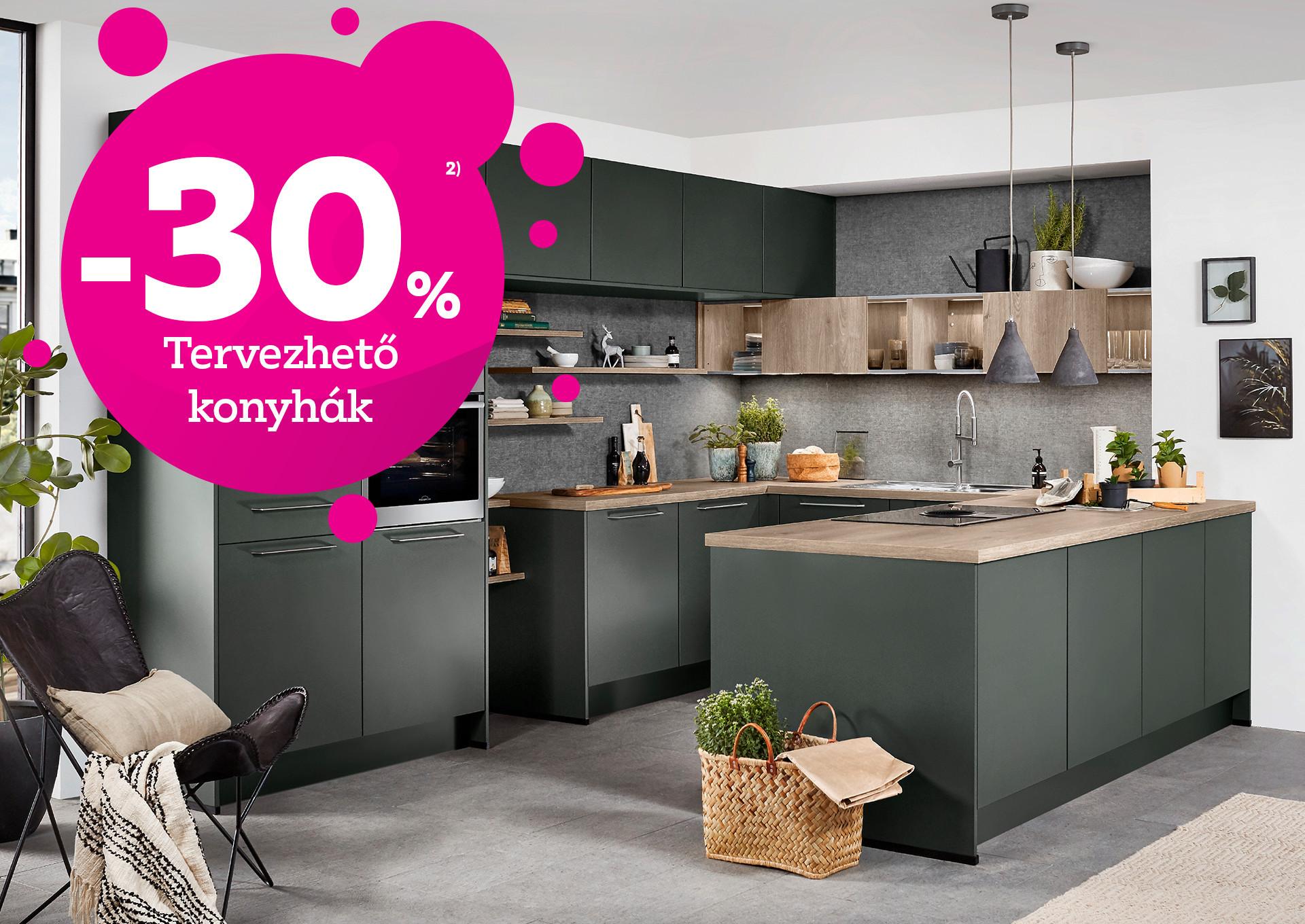 30% a tervezhető konyhákra