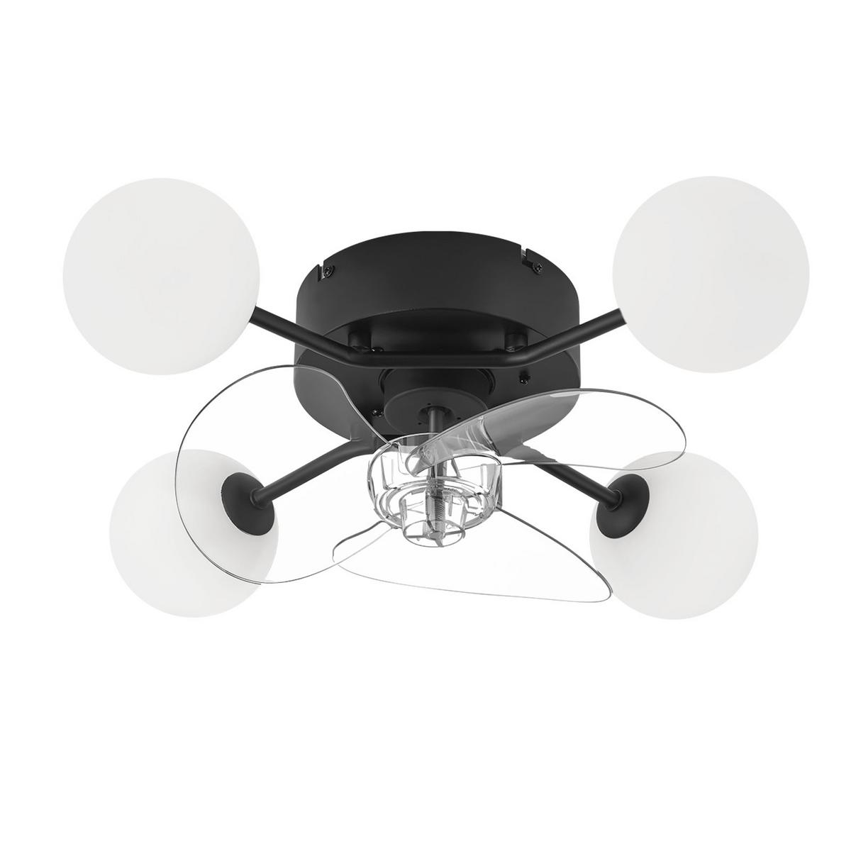 DECKENVENTILATOR mit Beleuchtung Palen 50/28/15 cm - Schwarz/Weiß, Kunststoff/Metall (50/28/15cm) - ZMH