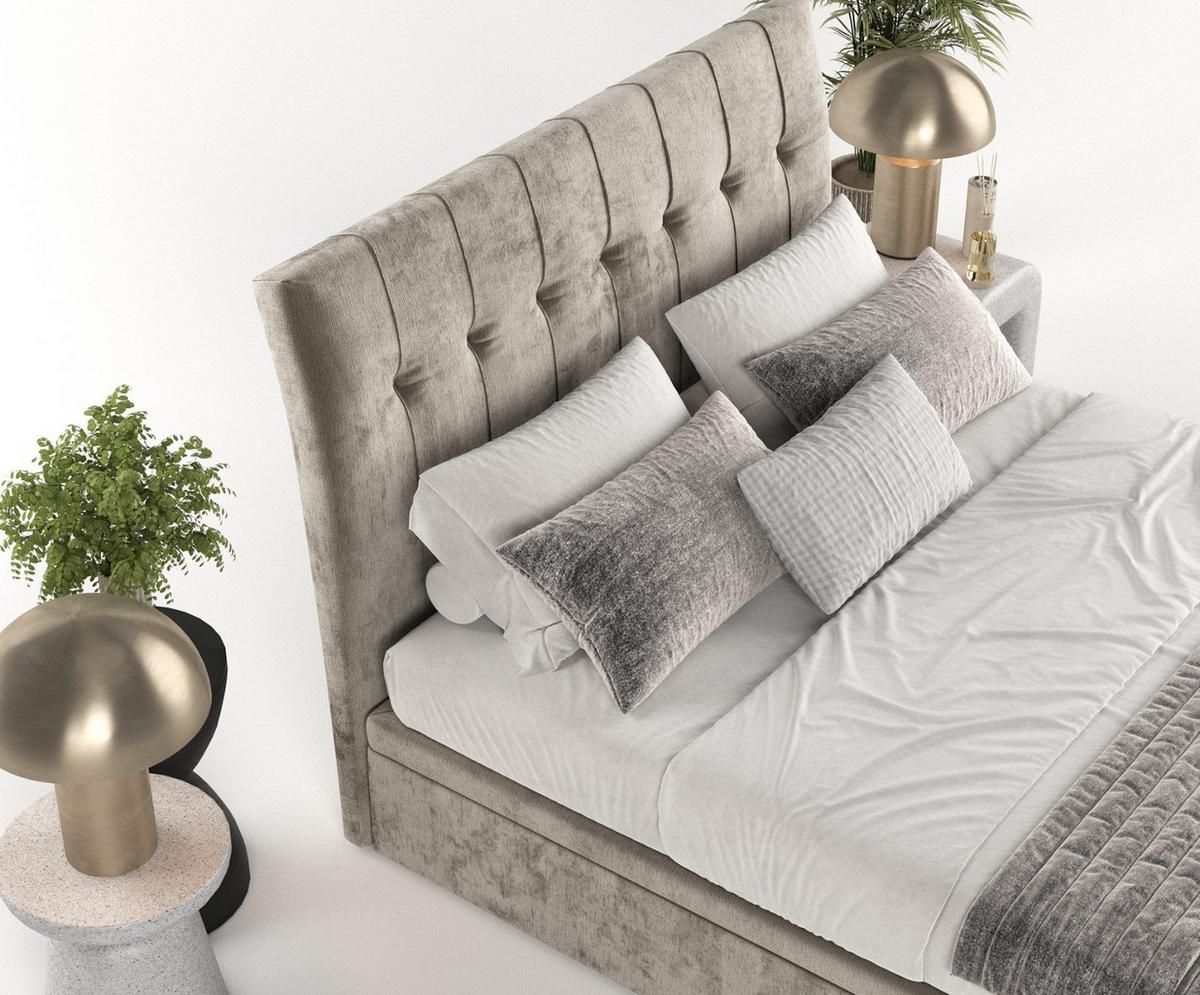POLSTERBETT Kelsea mit Stauraum 180/200 cm Beige im Lotta Stoff - Beige/Schwarz, Holz/Holzwerkstoff (180/200cm) - AltaBeds