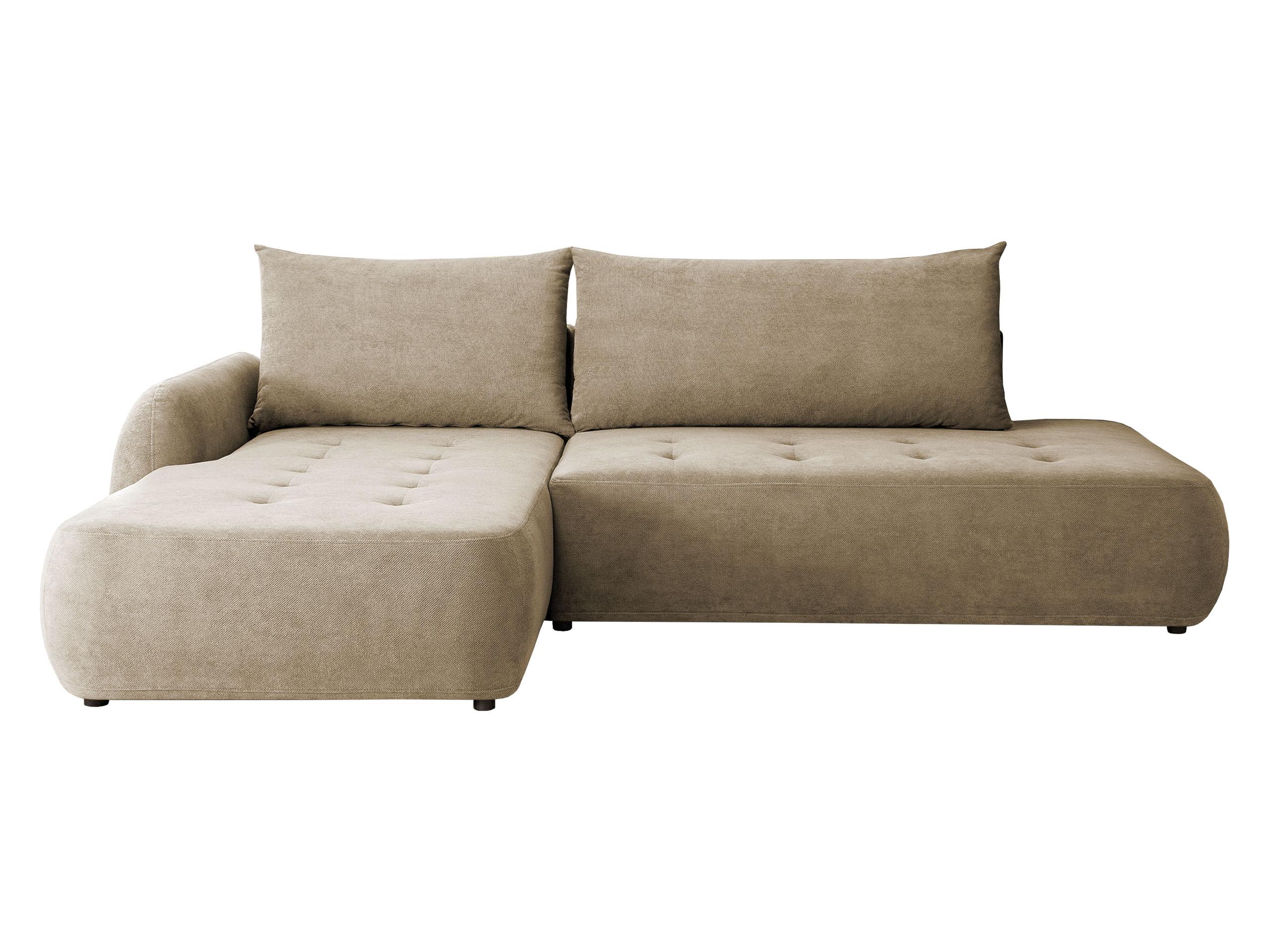 ECKSCHLAFSOFA Bueno I, Seite: Links - Beige/Schwarz, Holz/Textil (300/185cm) - MIRJAN24