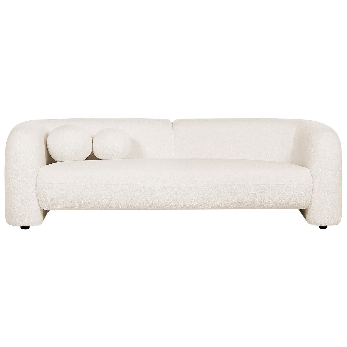 4-SITZER-SOFA SET Bouclé weiß Leiren - Weiß, Textil (83/83/224cm) - Beliani