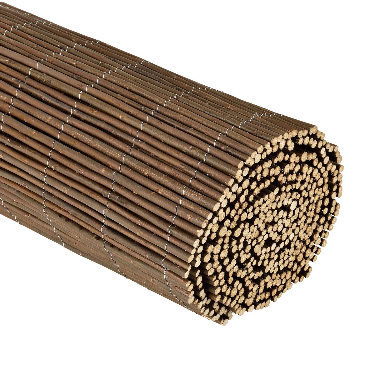 WEIDENZAUN Hyssna - Dunkelbraun, Naturmaterialien (100/100cm) - casa.pro