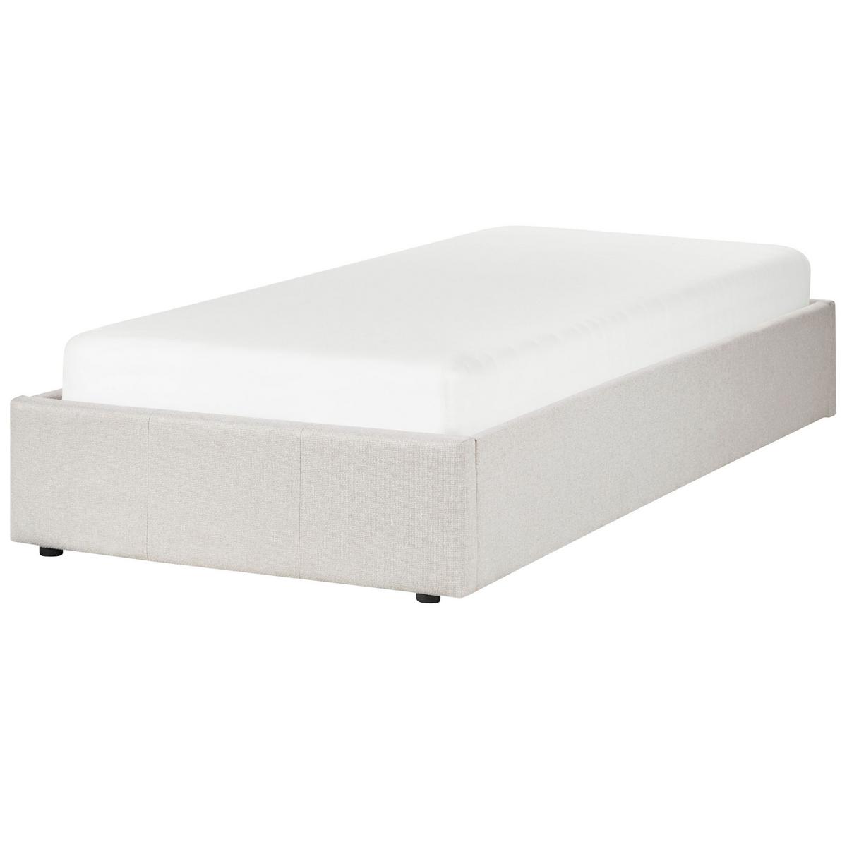POLSTERBETT Beige 90/200 cm Dinan - Beige, Holz/Textil (90/200cm) - Beliani