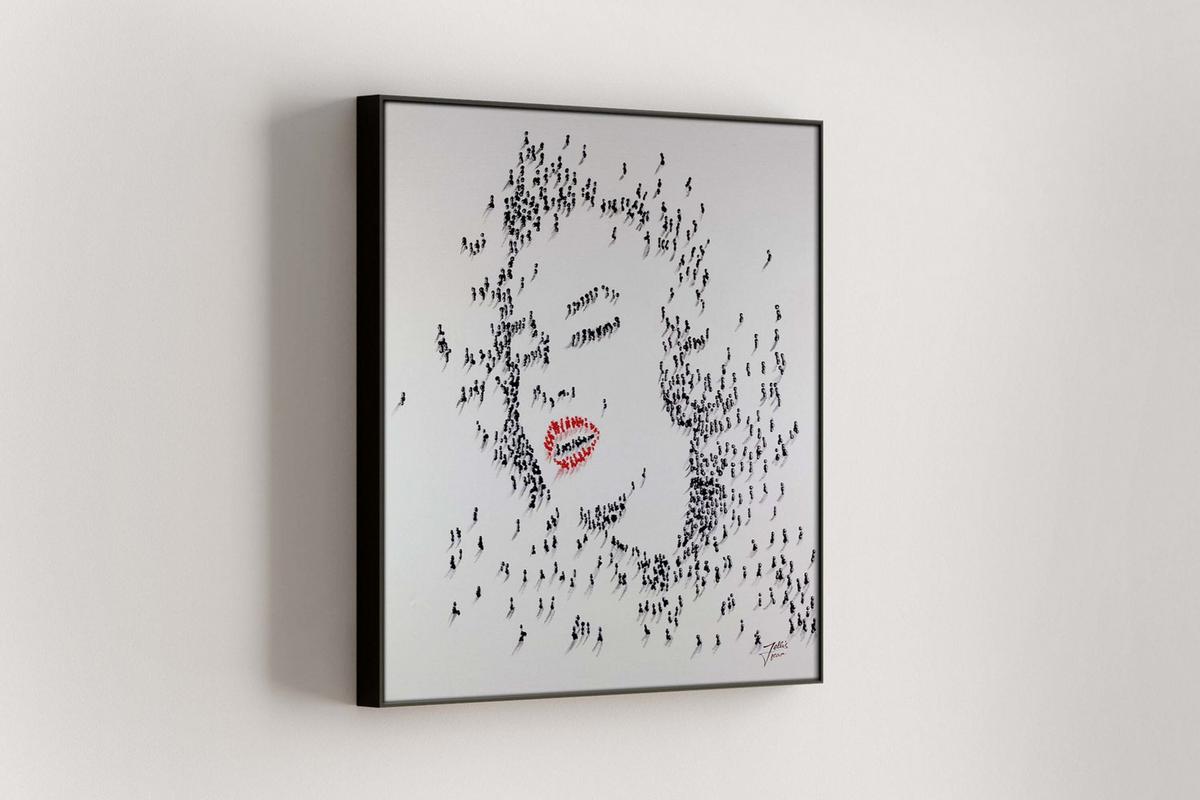 ÖLGEMÄLDE 80/80 cm - Schwarz/Weiß, Holz/Textil (80/80cm) - KUNSTLOFT