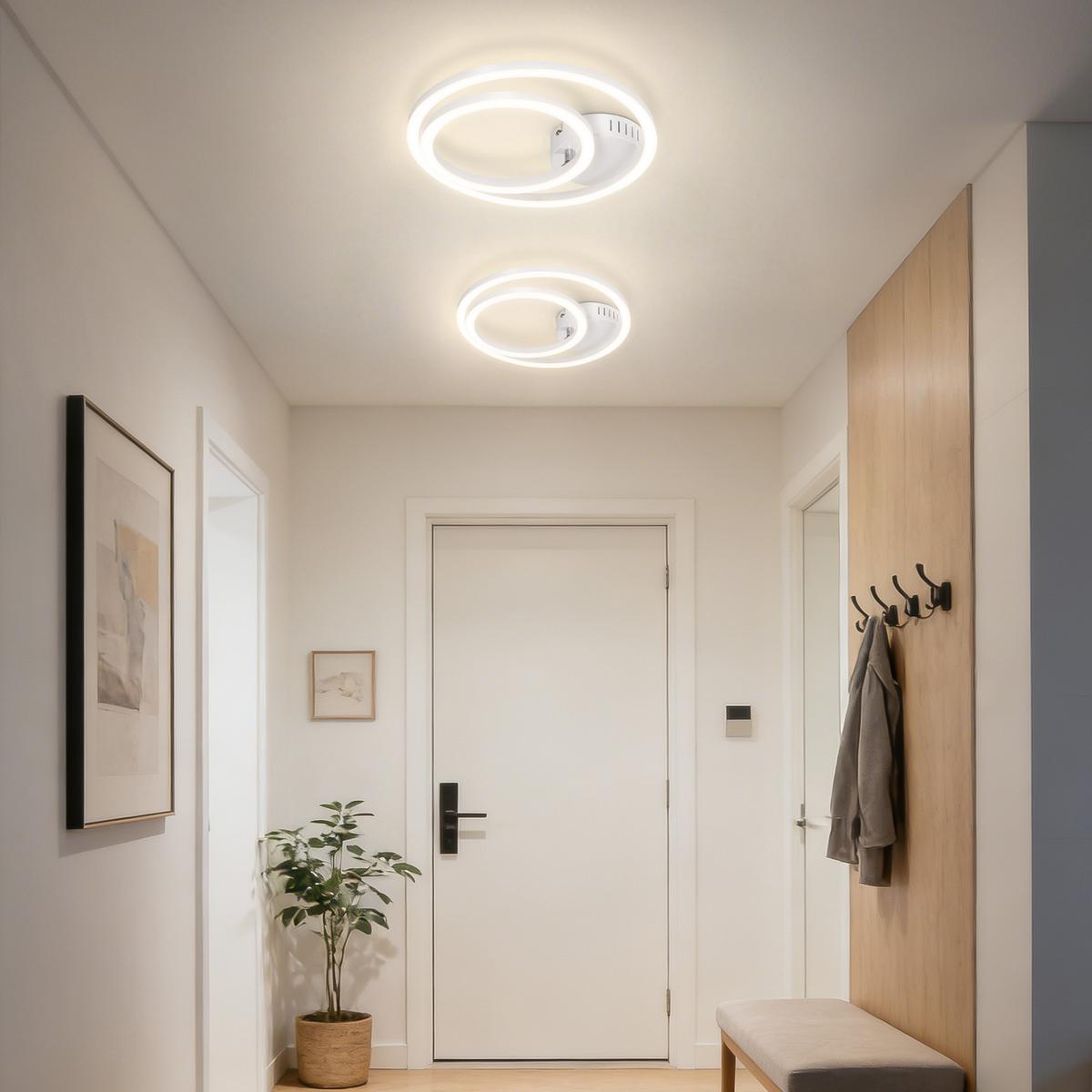 LED DECKENLEUCHTE Nrelis 40.5/30/6.7 cm - Weiß, Kunststoff (40.5/30/6.7cm) - ZMH