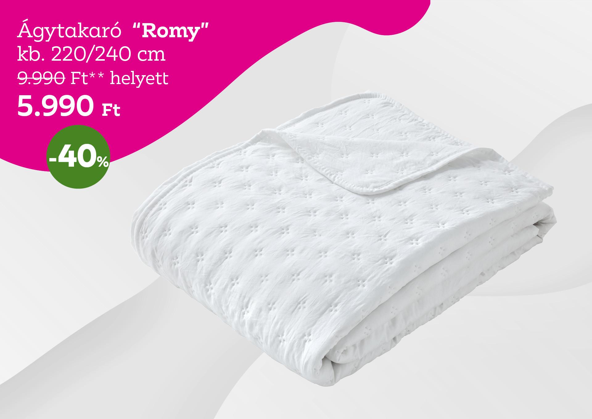 Ágytakaró ROMY 9990 Forint helyett 5990 Forint, kedvezmény mértéke 40%