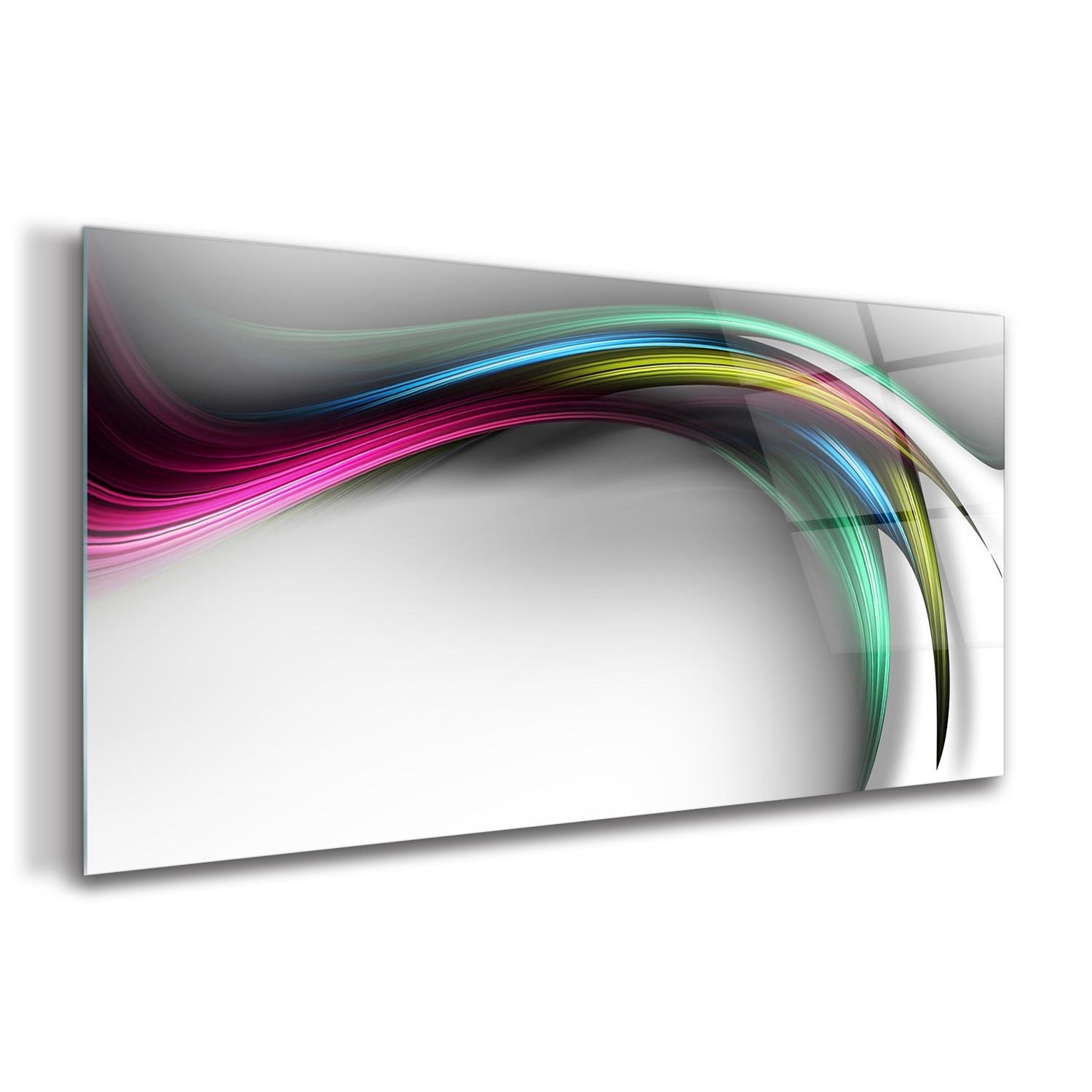 GLASBILD 120x60 cm Linienkunst - Pink, Glas (120/60cm) - TULUP