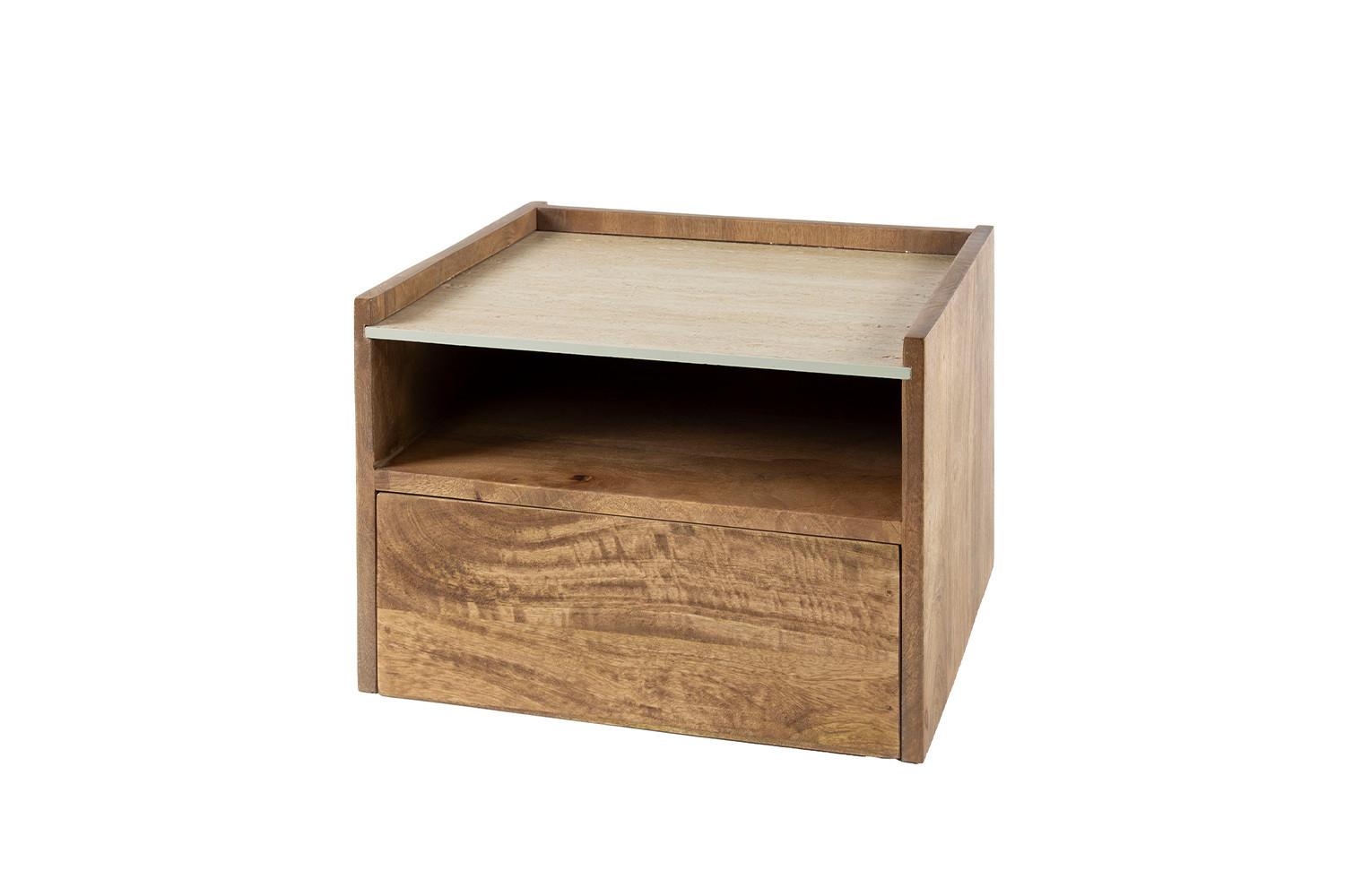 NACHTTISCH NORYN Holz Mango - Zwetschgeholzfarben, Holz (40/30/35cm) - KAWOLA
