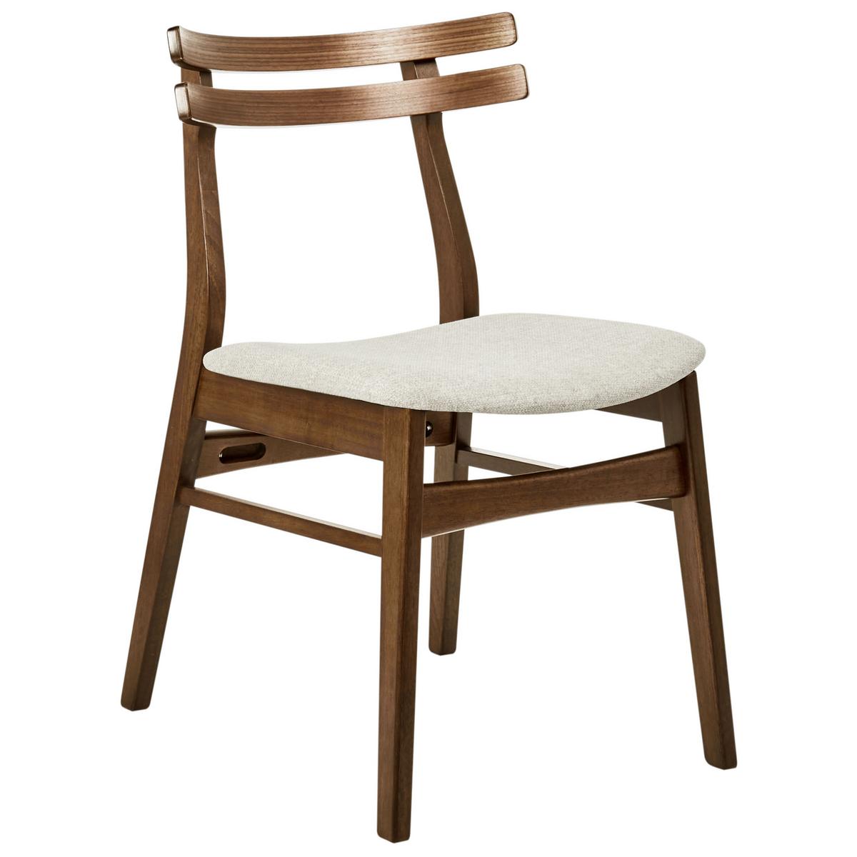 ESSZIMMERSTUHL 2er-Set Hellbeige Cynthiana - Beige/Braun, Holz (47/77/55cm) - Beliani