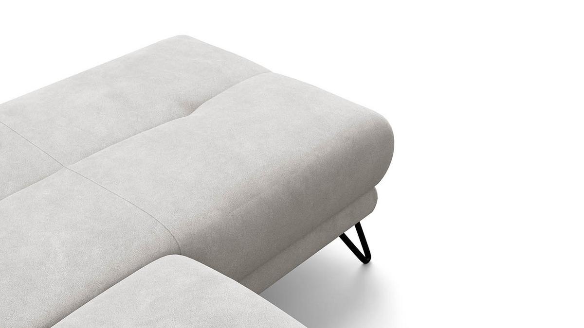 ECKSOFA RODEN 4-Sitzer mit Relax, creme, Veloursstoff - Creme, Holz/Textil (268/92cm) - Wozimo