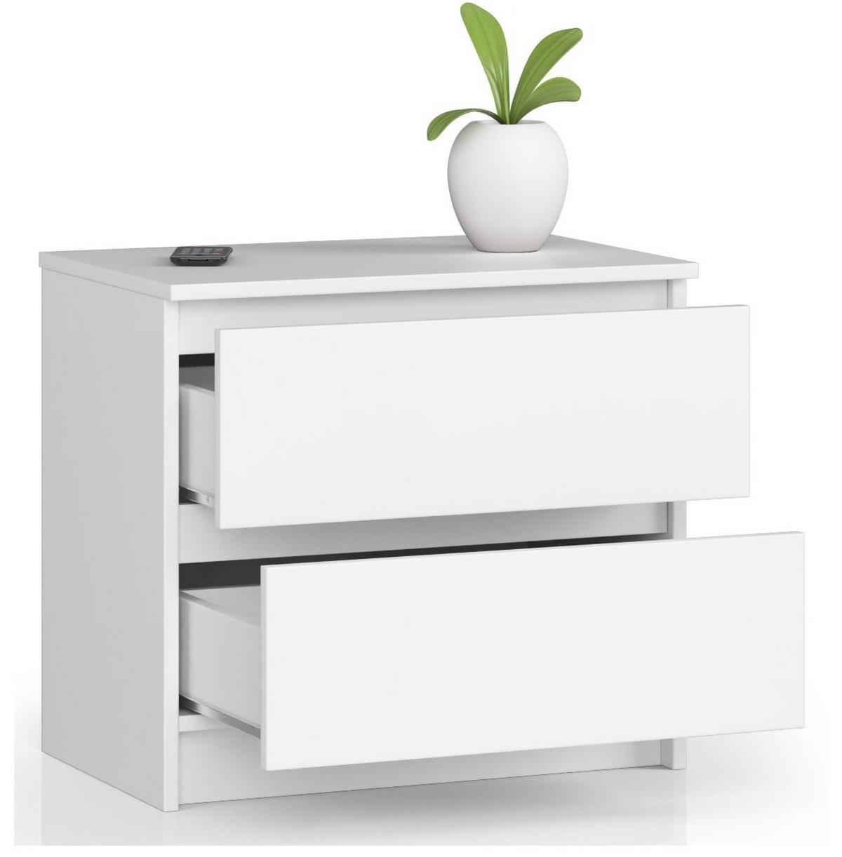 KOMMODE Weiß 55/60/40 - Weiß, Holzwerkstoff (60/55/40cm) - RAUMHIRSCH FURNITURE