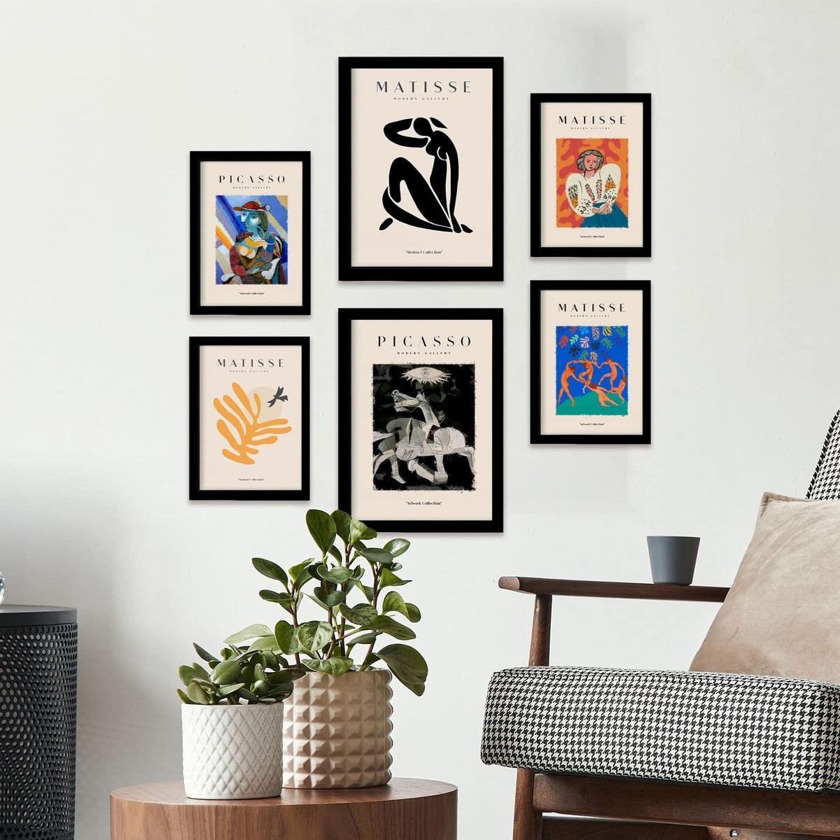 POSTER Set Mit 6 Von Picasso Und Matisse Abstrakte Gemälde A3 & A4 Rahmenlos - Klar, Papier (29/3cm) - Nacnic