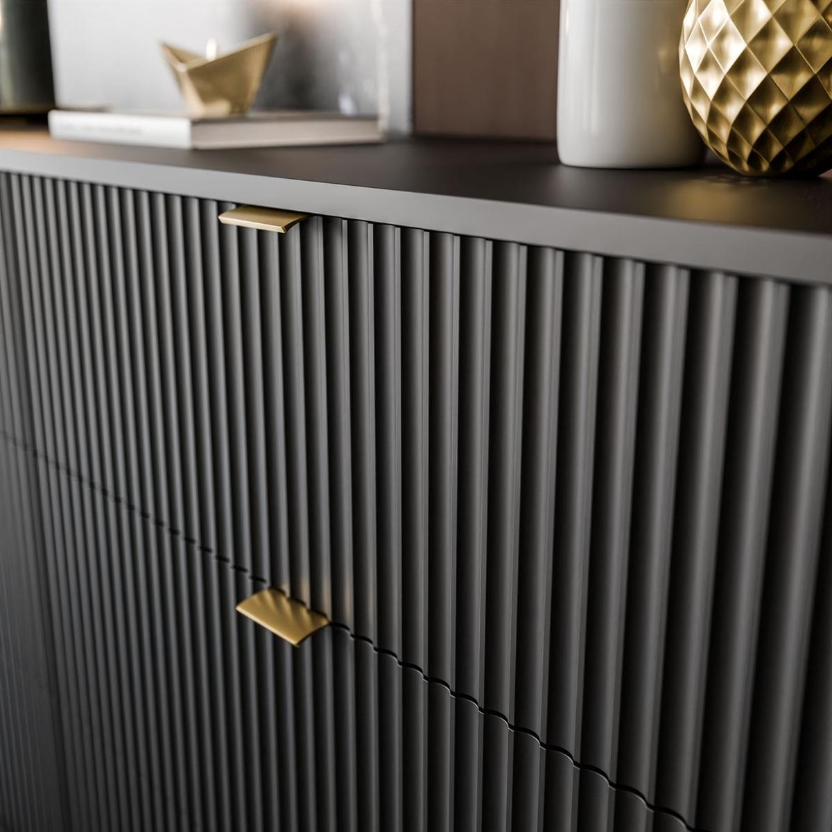 SIDEBOARD CORTADO KSZ154 MIT SCHUBLADEN 154 CM SCHWARZ - Schwarz, Holzwerkstoff (154/83/39cm) - Lookway