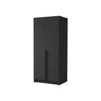 KLEIDERSCHRANK Bono I - Schwarz, Holzwerkstoff/Metall (100/215/58cm) - MIRJAN24