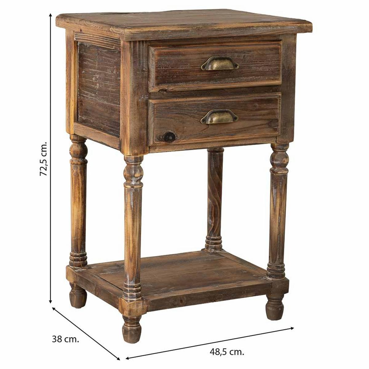 NACHTTISCH aus Holz, 49x38x73cm - Braun, Holz (48.5/72.5/38cm) - Wanderlust