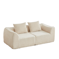 2-SITZER SOFA aus Cord in Beige minimalistisch & ohne Montage - Beige, Textil (101/72.5/185cm) - Urban Meuble