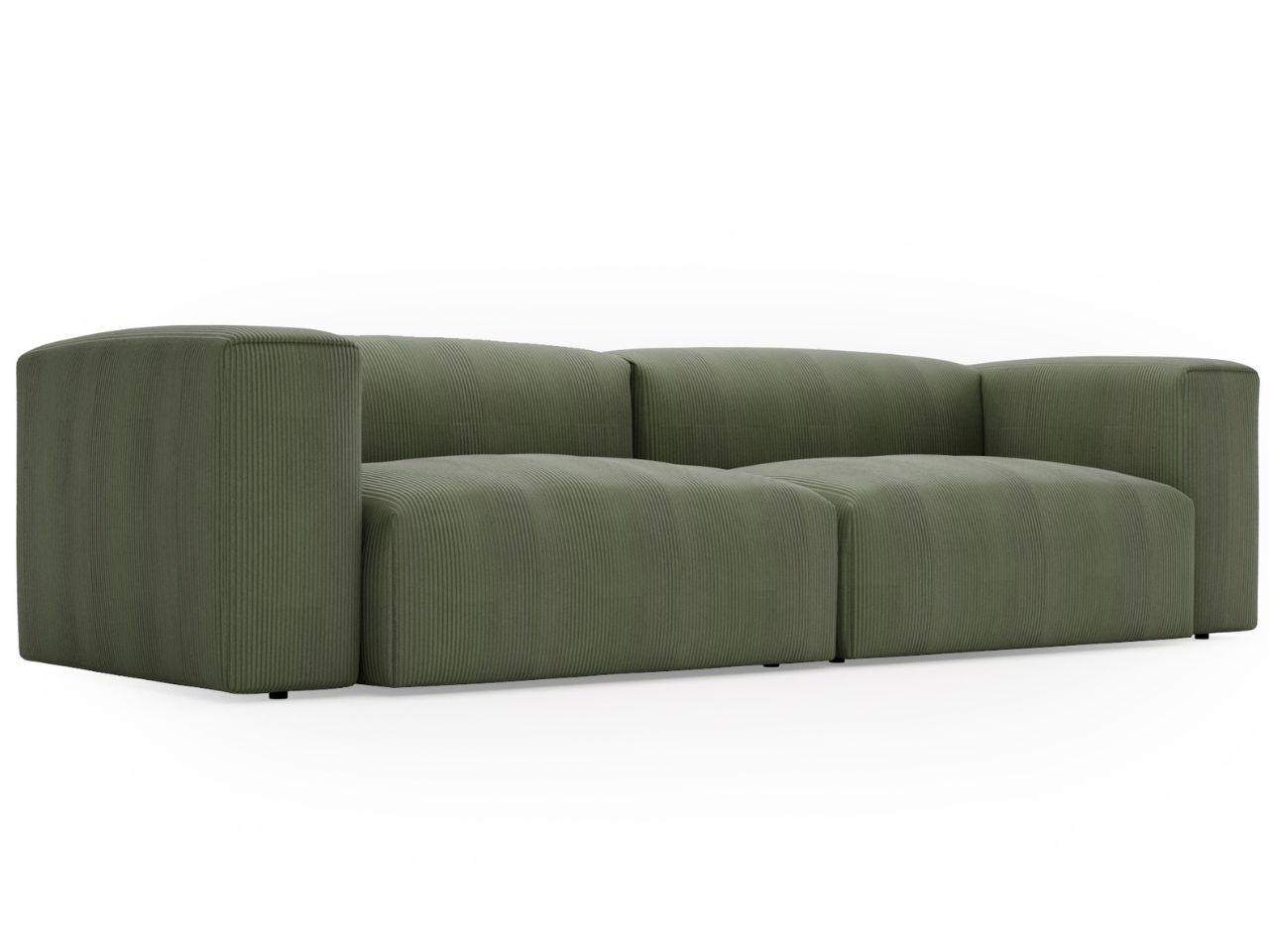 SOFA 240/85/80 Grün Landi - Schwarz/Grün, Kunststoff/Textil (240/85/80cm) - Graingold
