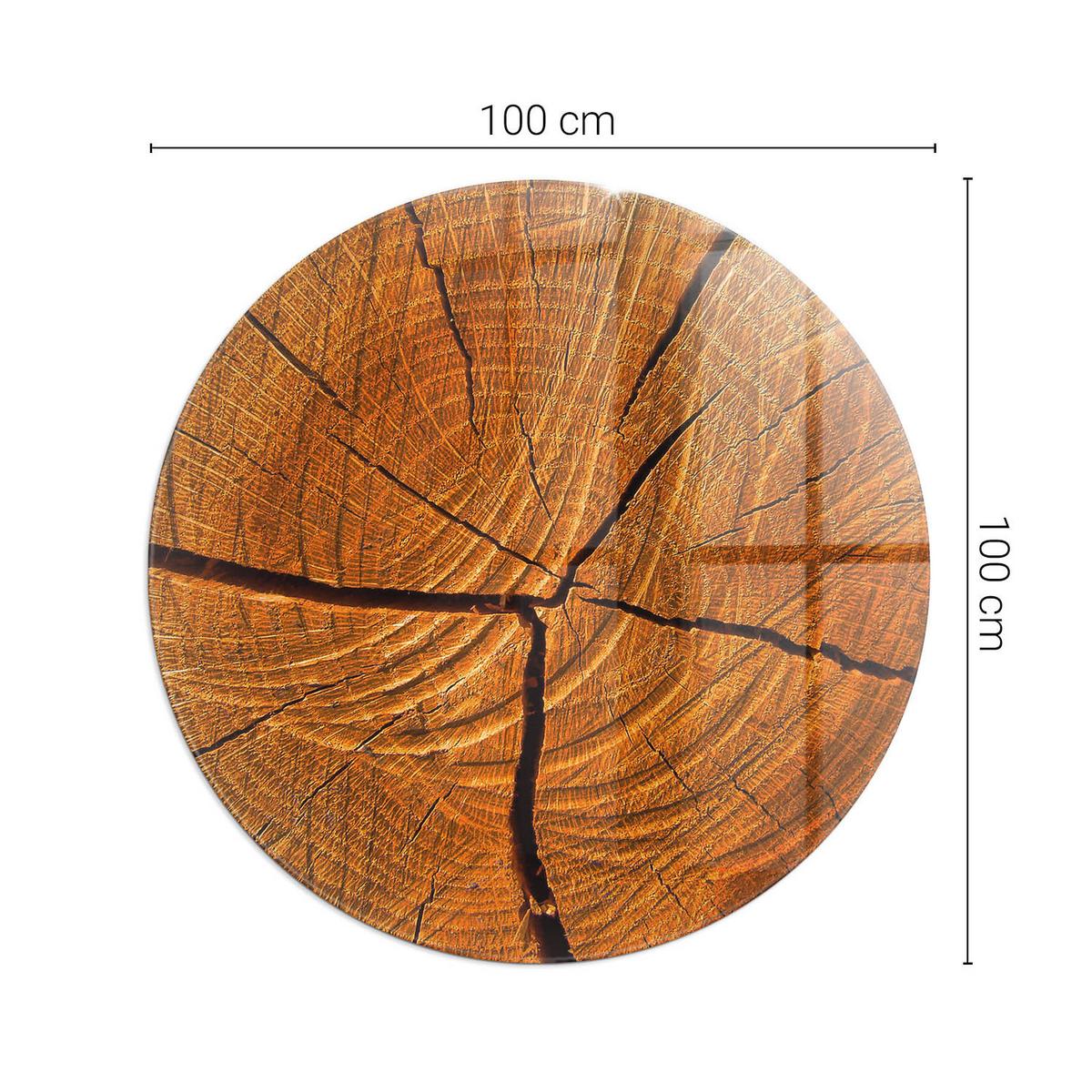 GLASPLATTE für Kamin Ø 100 cm - Orange, Glas (100/100/0.4cm) - TULUP