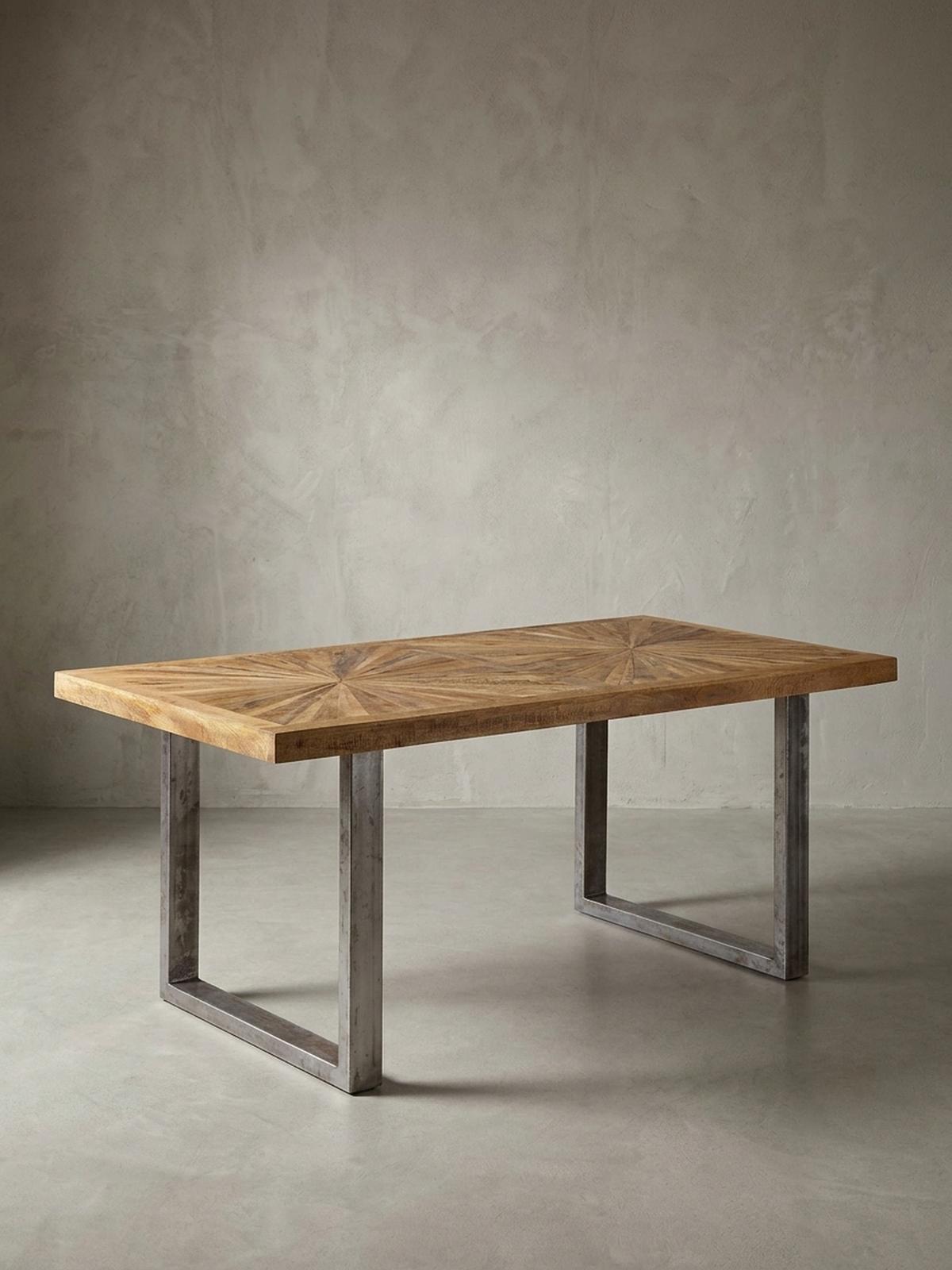 ESSTISCH Massivholz Edelstahlbeine Rustikal, Braun 180x90x76 cm - Anthrazit/Braun, Holz/Metall (90/180/76cm) - KADIMA DESIGN