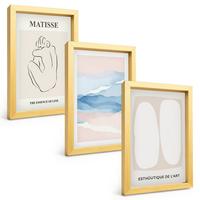 BILDER SET 3er Set - 20x30 cm Goldrahmen - Matisses abstrakte Formen - Goldfarben, Kunststoff (20/30cm) - TULUP
