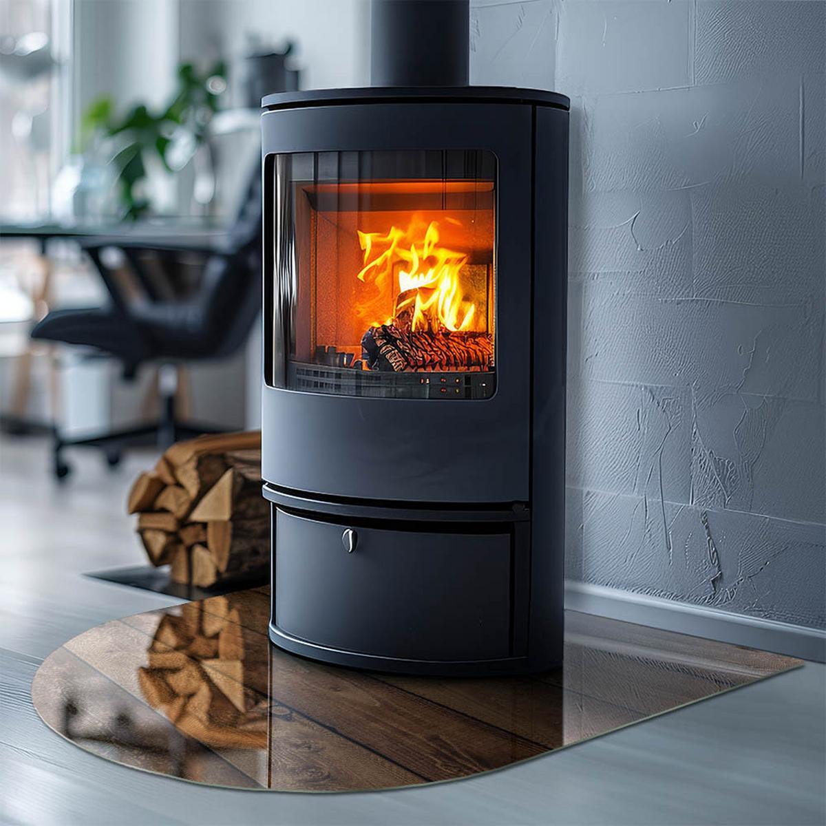 GLASPLATTE für Kamin 80x70 cm - Braun, Glas (80/70/0.4cm) - TULUP