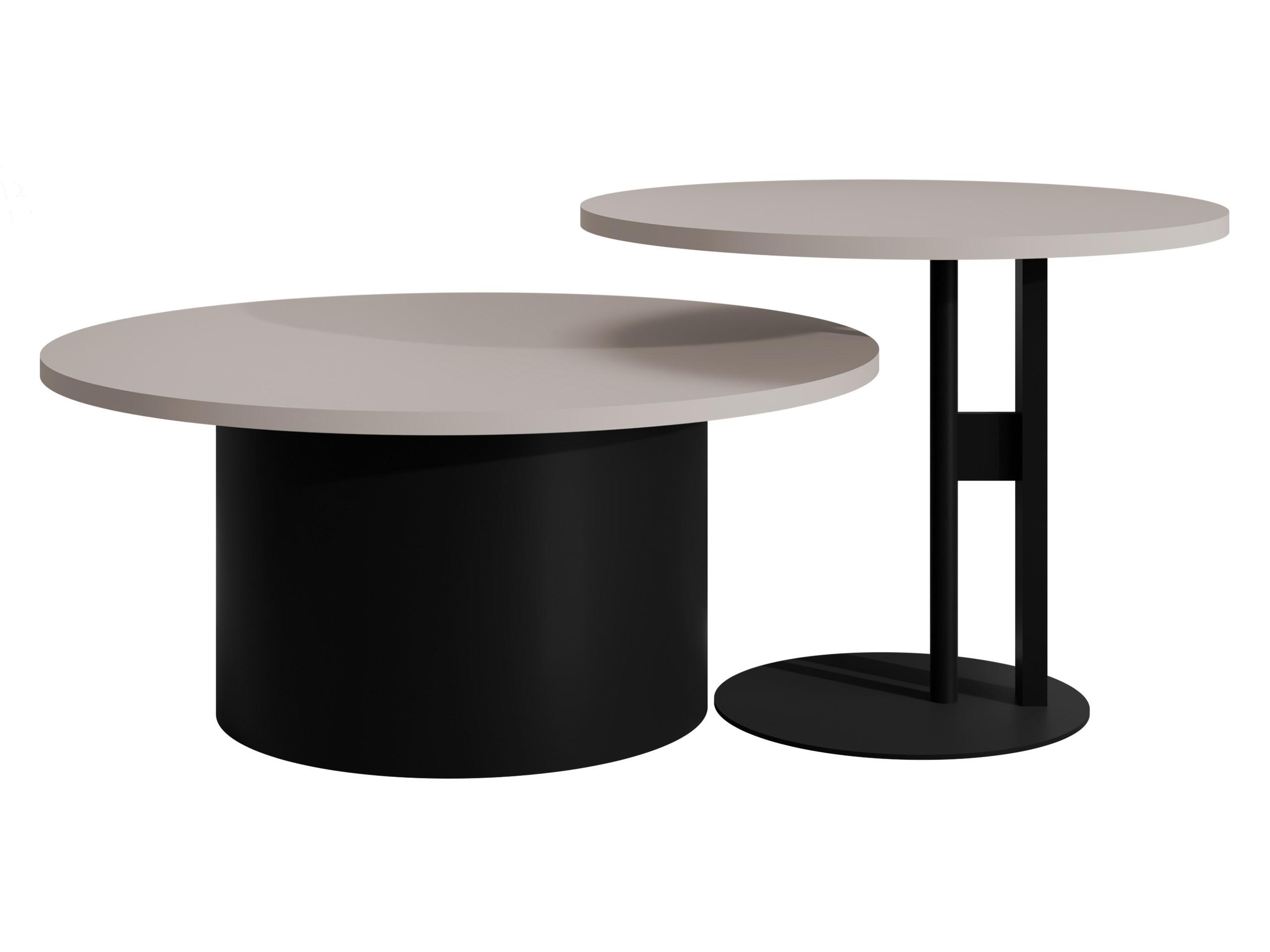 COUCHTISCH-SET Monar - Kaschmir/Schwarz, Holzwerkstoff/Metall (58/58/45cm) - MIRJAN24