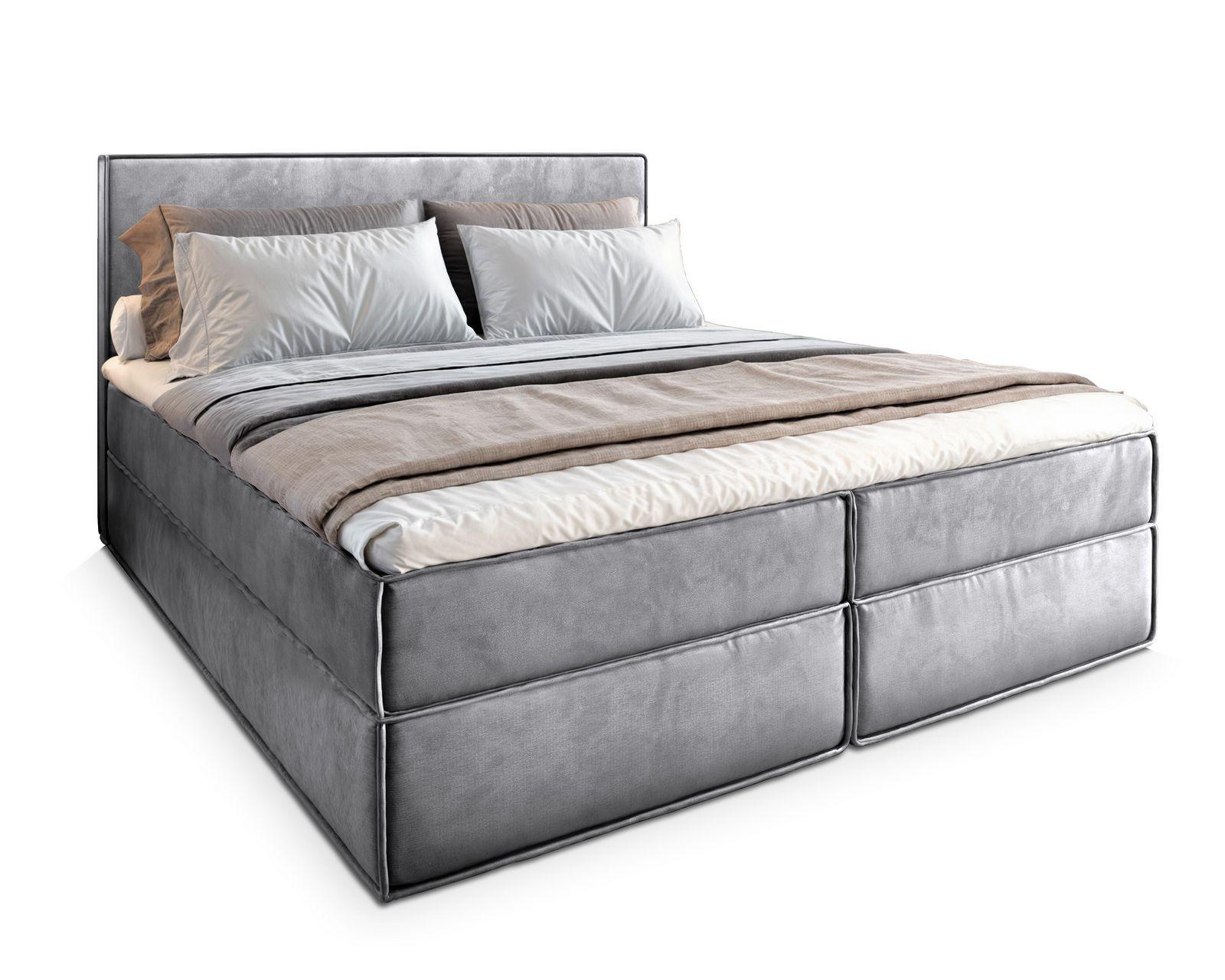 BOXBETT PELLIO 140x200 cm mit Matratze und Topper - Hellgrau - Hellgrau, Holz (140/200cm) - MASSENO