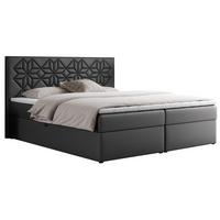BOXBETT LEILA 200/200 Dunkelgrau Kunstleder - H4 - Dunkelgrau, Holz/Textil (200/200cm) - MKS