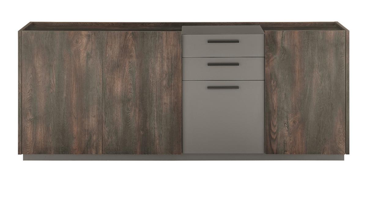 COUCHTISCH Thermo Eiche, grau, Beistelltisch mit Stauraum 75 x 75 cm - Eichefarben/Grau, Holzwerkstoff (75/75/33cm) - Furn.Design