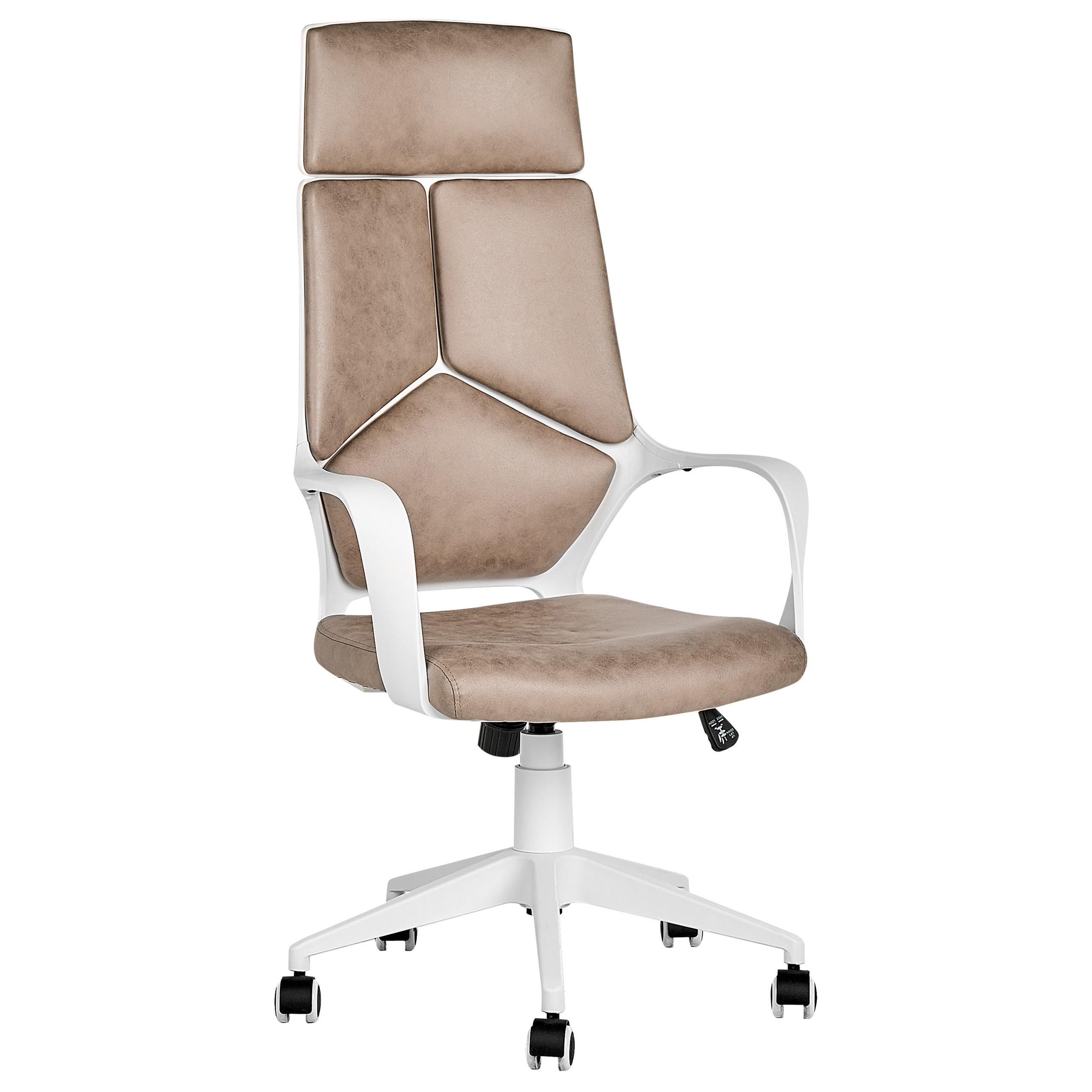 BÜROSTUHL Kunstwildleder Sandbeige Delight - Sandfarben, Textil (64/116/64cm) - Beliani