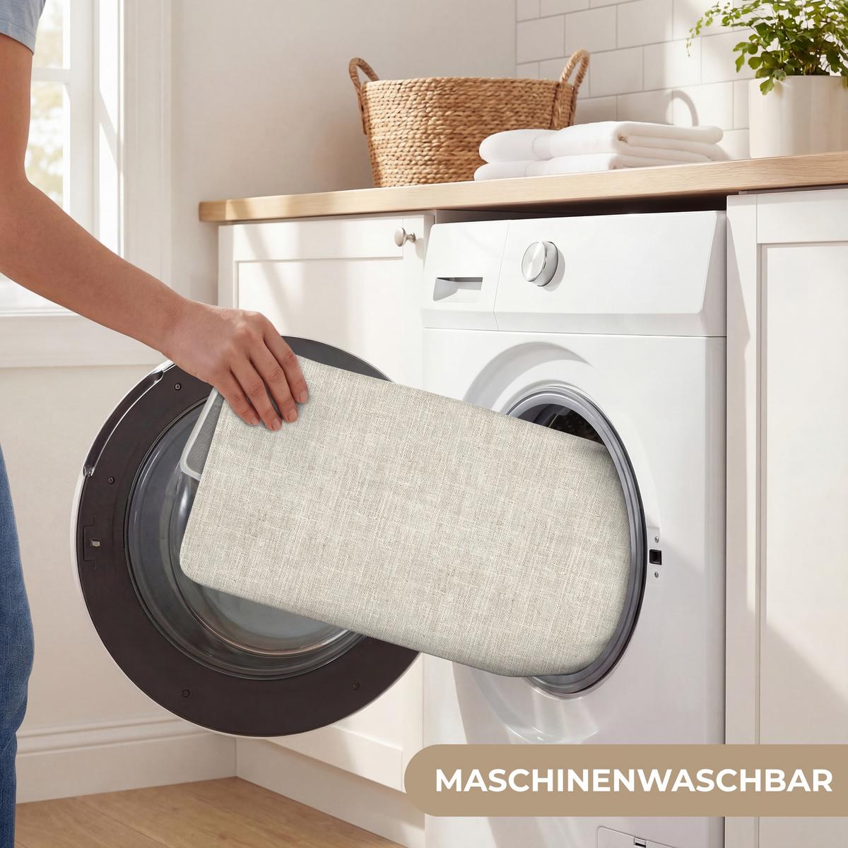 WC-VORLEGER Leinen - Textur - Beige WC Teppich 40x60 cm - Beige, Textil (40/1cm) - OnlyWow