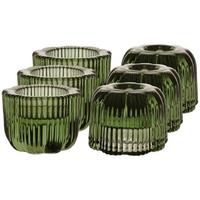 2IN1-KERZENSTÄNDER Fleur grün ø 6,3 cm 6er Set - Grün, Glas (6.3/4.5/6.3cm) - Villeroy & Boch