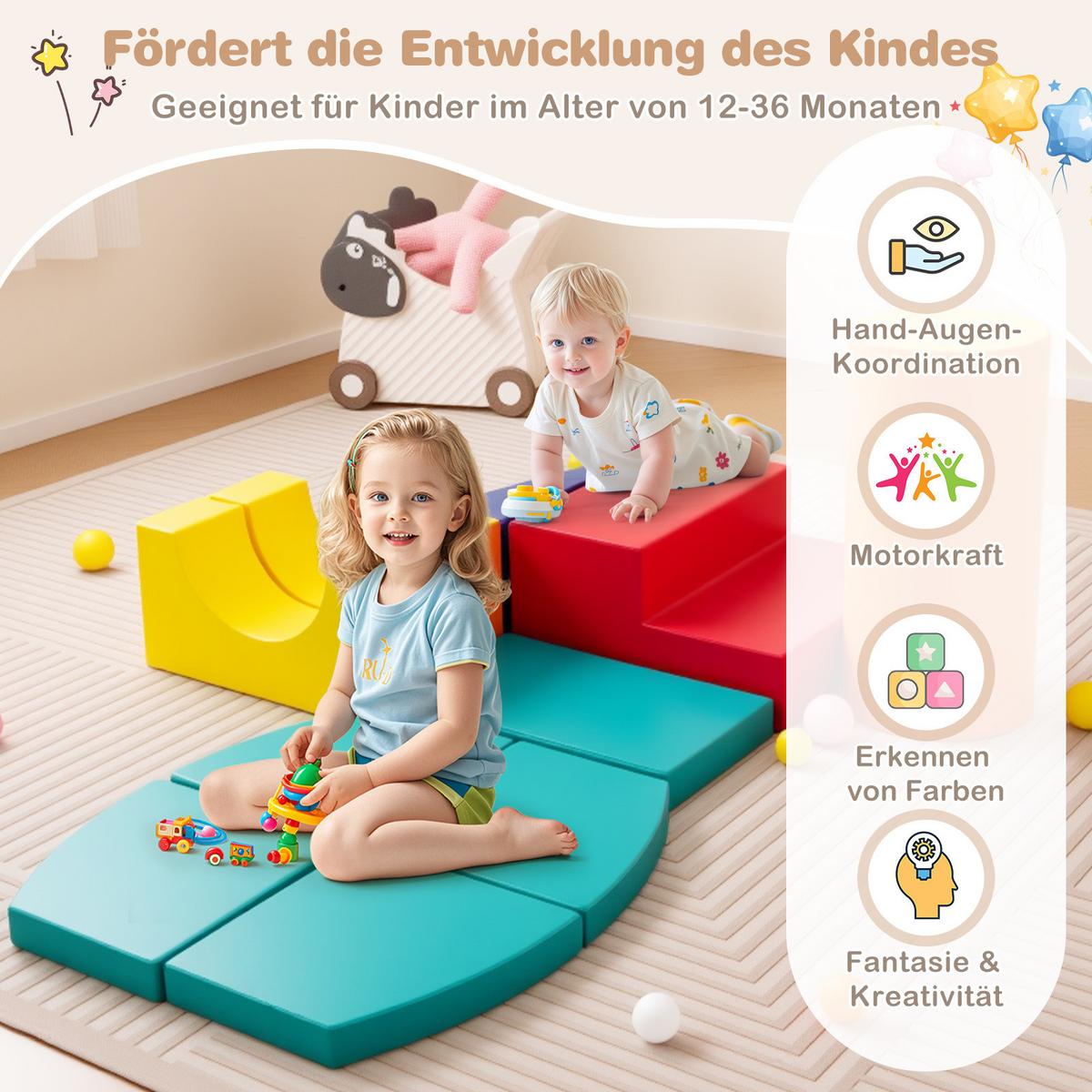 SCHAUMSTOFFBLOCK Farbig (10-teilig) - Multicolor, Kunststoff (50/25/50cm) - COSTWAY