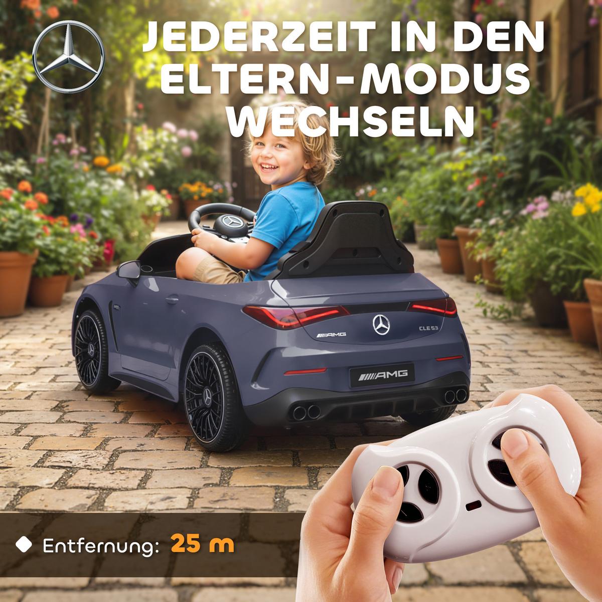 KINDER-ELEKTROAUTO 2 x 12V Kinderauto mit Musik, MP3, Sanftem Start/Stopp - Grau, Kunststoff (99/55/43cm) - AIYAPLAY