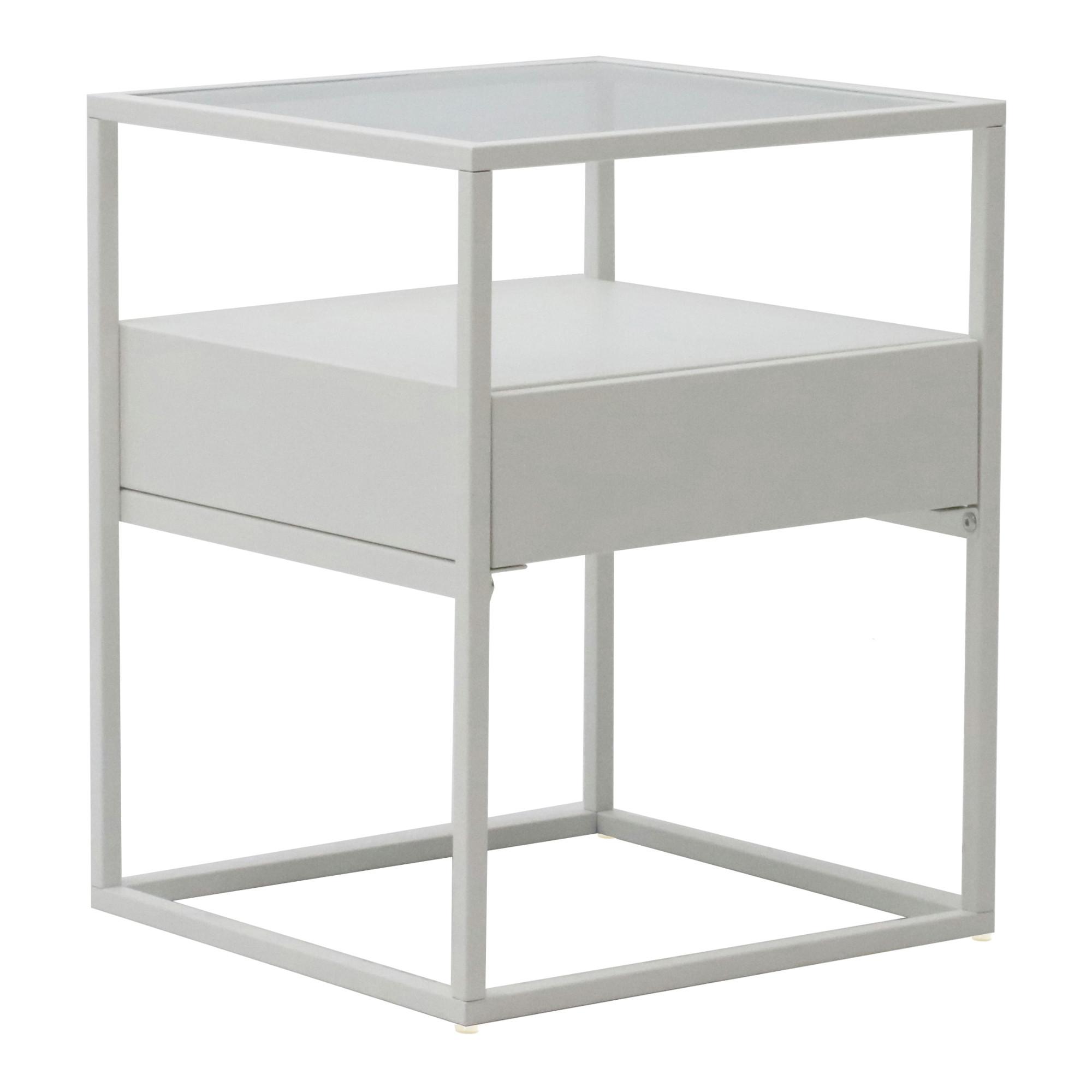 BEISTELLTISCH Vissenbjerg - Weiß, Metall (40/40/51cm) - [en.casa]