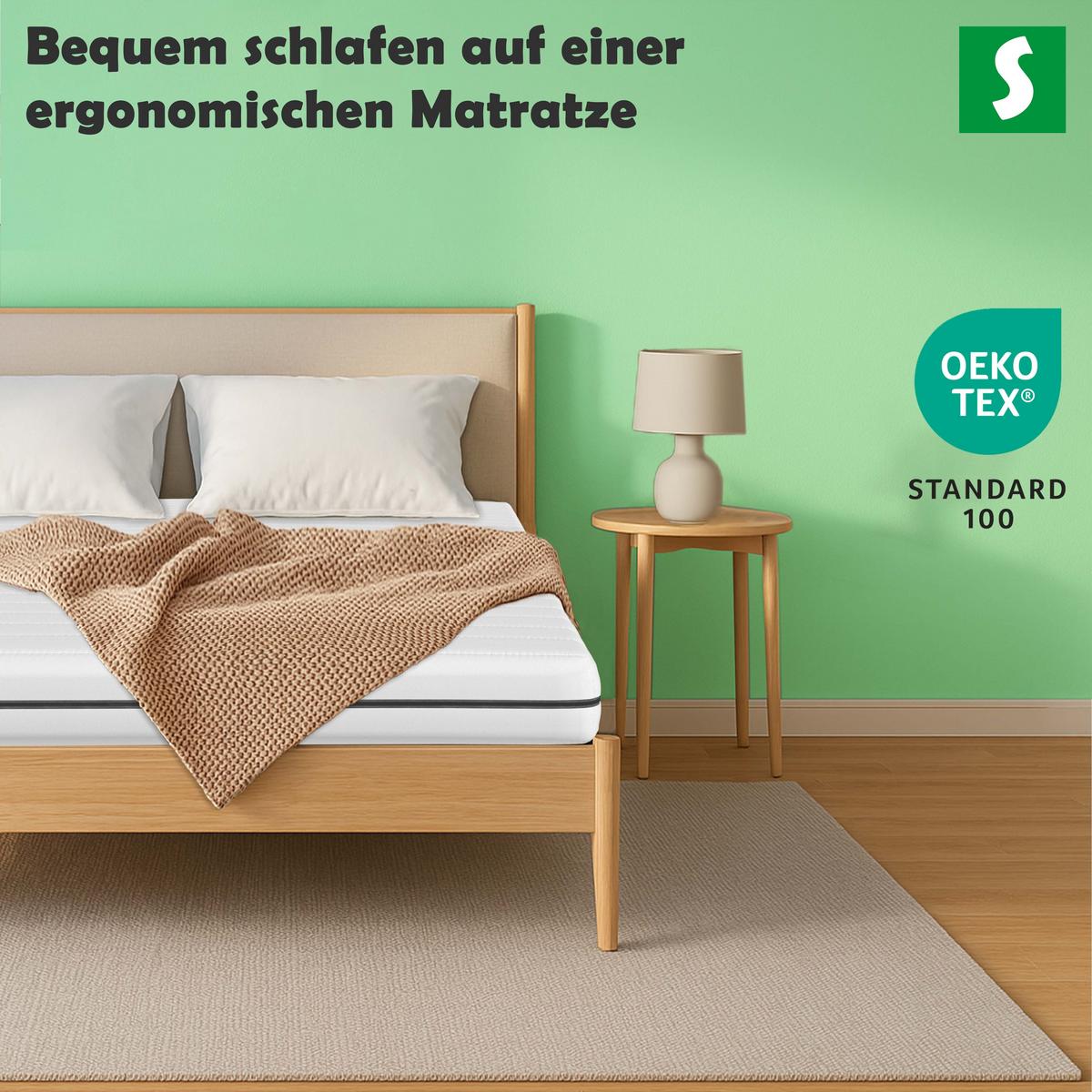 KALTSCHAUMMATRATZE – Wendematratze H2/H3 mit abnehmbarem Bezug 100x190 cm - Weiß, Textil (100/190cm) - Schlaftroll