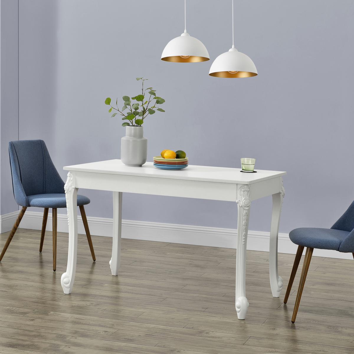 ESSTISCH Lüneburg - Weiß, Holzwerkstoff/Kunststoff (66/116/76cm) - [en.casa]