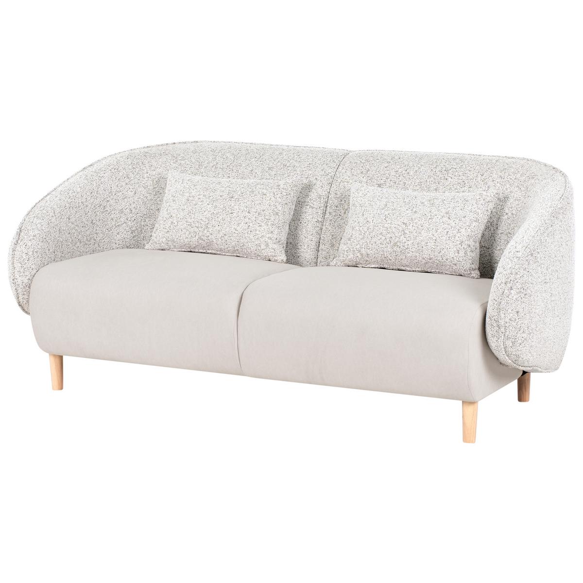 SOFA Stoff Hellbeige Umea - Beige/Braun, Textil (190/78/85cm) - Beliani