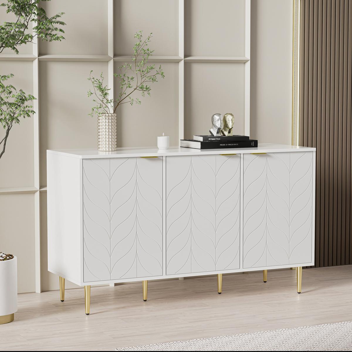 SIDEBOARD Weiß 127/45/75 cm - Weiß, Holzwerkstoff (45/75/127cm) - Urban Meuble