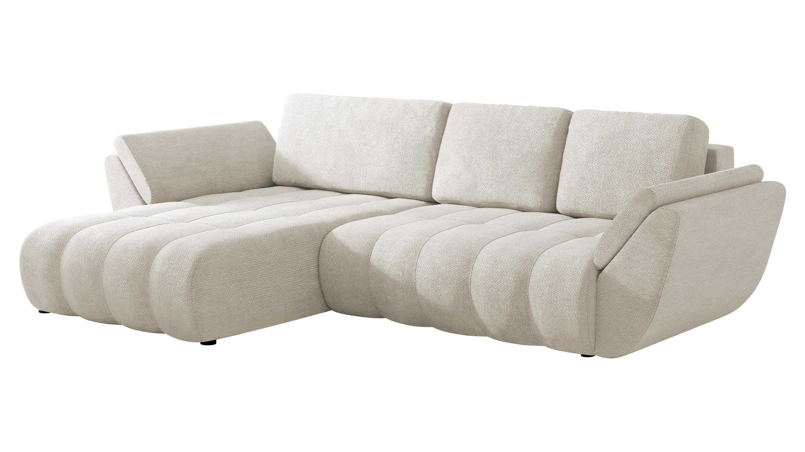 ECKSOFA Faro - Creme/Schwarz, Holz/Kunststoff (283/195cm) - MIRJAN24
