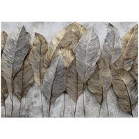 FOTOTAPETE Blätter Federn 3D Effekt Wohnzimmer 150x105 - Multicolor, Papier (150/105cm) - Wallarena