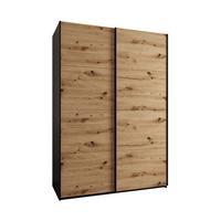 SCHWEBETÜRENSCHRANK 245,5/170/64 2-türig - Schwarz/Eiche Artisan, Holz/Metall (170/245/64cm) - Abiks Möbel